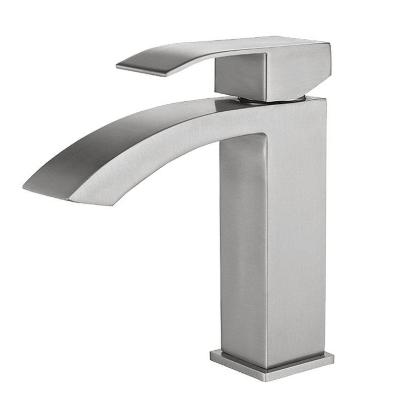 Robinet de salle de bain à un trou, Nickel brossé