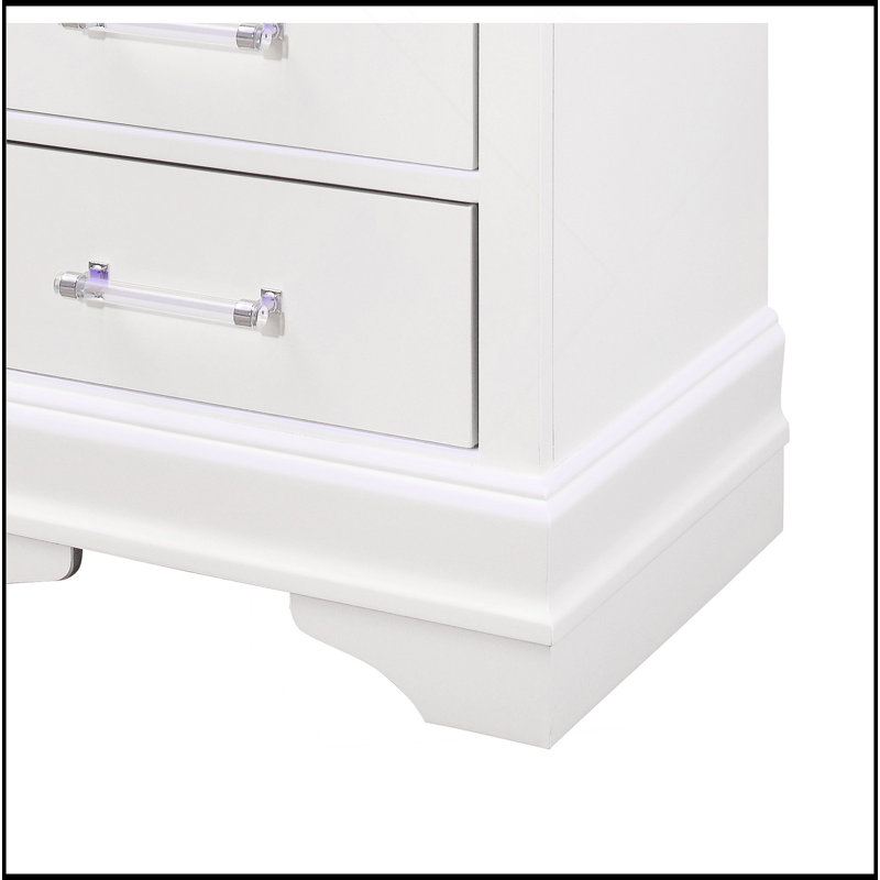 Table de chevet avec DEL, Blanc