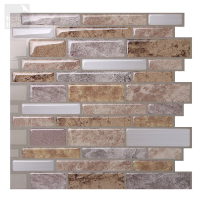 Carreau de mosaïque en pvc à écorce en pvc 10 po x 10 po