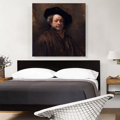 «Rembrandt Self-Portrait 1660» par Rembrandt van Rijn - reproduction d'art sur toile tendue