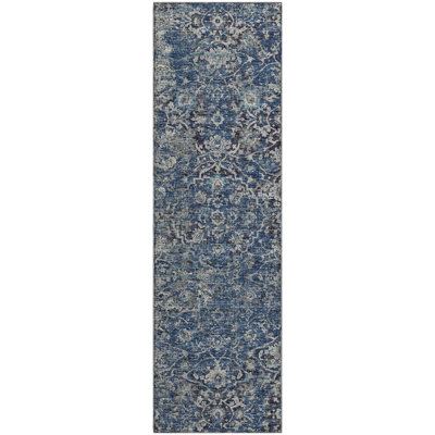 Premium Machine Washable Andreau AMF92 Blue Rug