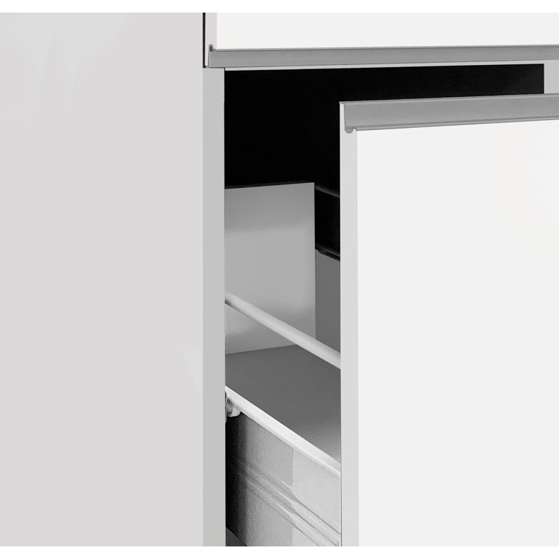 Allanson 165cm Kitchen Pantry, Glossy White/Oak