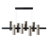 Black Note Keys Suspension Light - DIM0-10V LED - Matte Black Finish - Ivory White Shade-308205089-308205088-307269572
