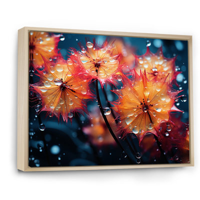 Coral Dandelion Dancing In The Morning - Floral Wall Decor