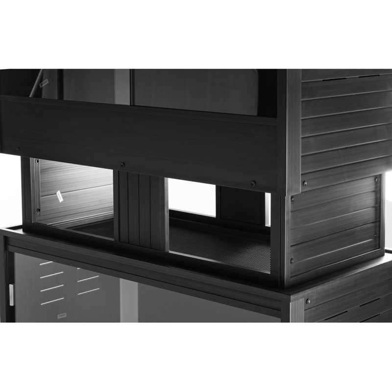 Ensemble de deux grands enclos pour reptiles New Age Pet Ecoflex avec empileur assorti et support d'armoire en noir