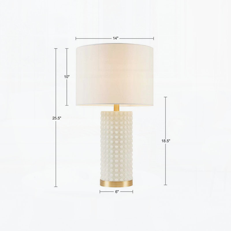 Lampe de table texturée à pois