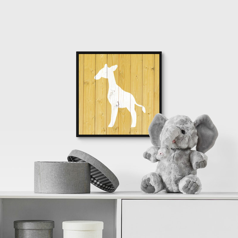 « giraffe zoo animal shape », impression, H 12 po x l 12 po x P 1,75 po, Cadre pour toile flottant noir