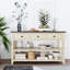 Console rétro avec deux tablettes ouvertes, structure et pieds en bois de pin massif-98550761-98550759