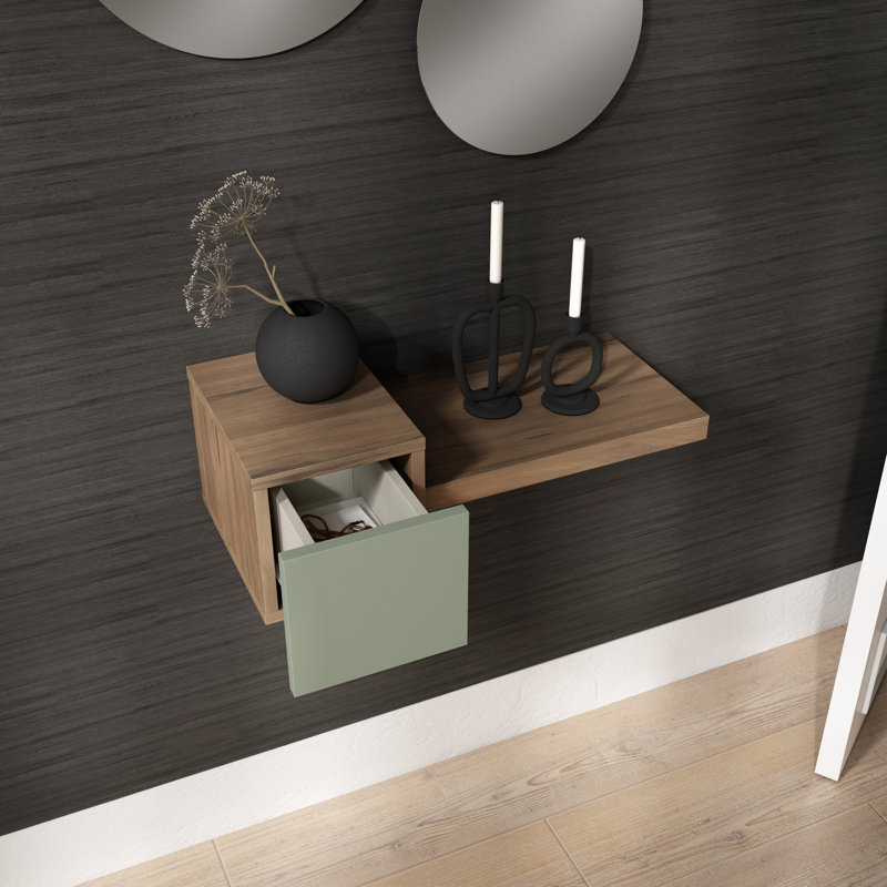 Kennelly Floating Shelf, Brown/Green