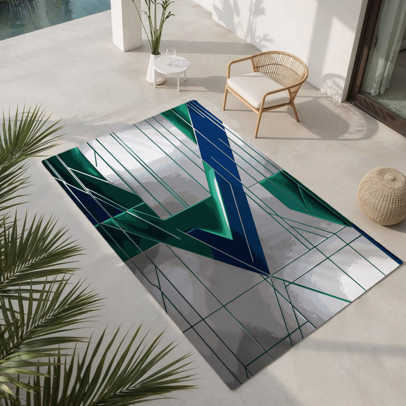 Tapis intérieur et extérieur Lunar Fragment, Rectangulaire 8 pi x 10 pi