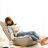 Comfortable Balcony Chair - Reclining & Space Saving Gray Linen Filled 4-segment Adjustable Recliner Enhances Bedroom Comfort