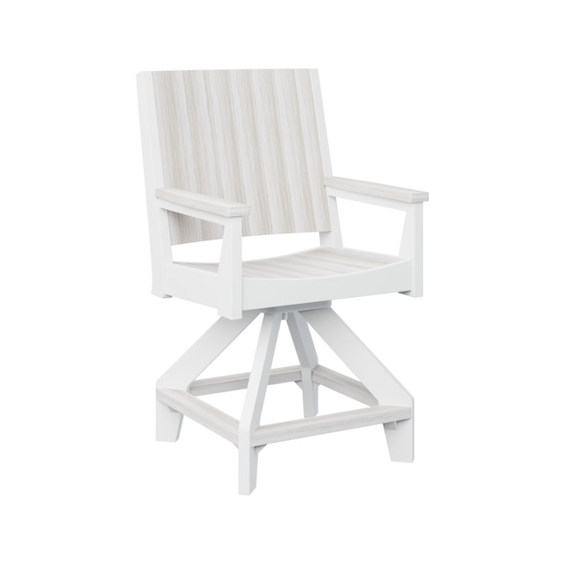 Mayhew Outdoor Bar Stool, Seashell, 21.5"