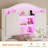 Twin Bed With Upholstered Storage Headboard, Princess Twin Platform Bed With Led Lights & Charging Station,No Box Spring Needed,Noise-Free-1302905529