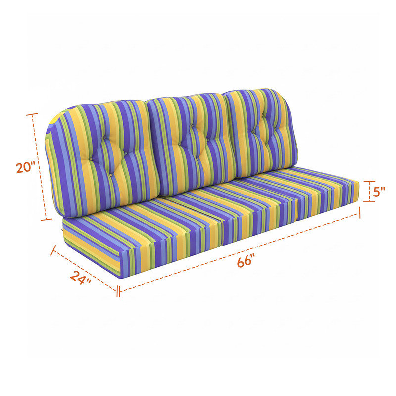 Coussin de remplacement pour canapé d'extérieur Sunbrella, Mateo II rayé