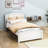 Twin Size 2 Drawers Wood Platform Bed with Headboard-1422445461