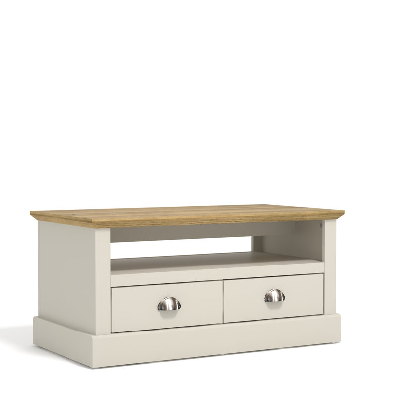 Octave Solid Coffee Table with Storage, Light Grey