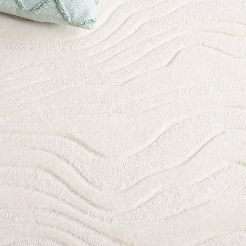Rodeo Drive Hand Tufted Wool/Cotton Abstract Rug in Ivory, Rectangle 8' x 10'