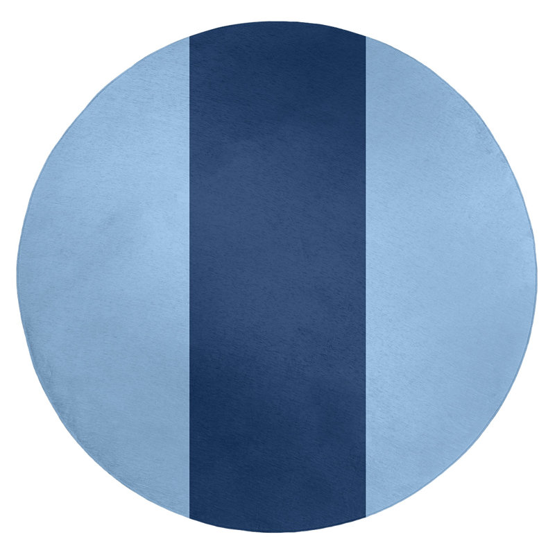 Chenille Striped Indoor Rug, Round 5'