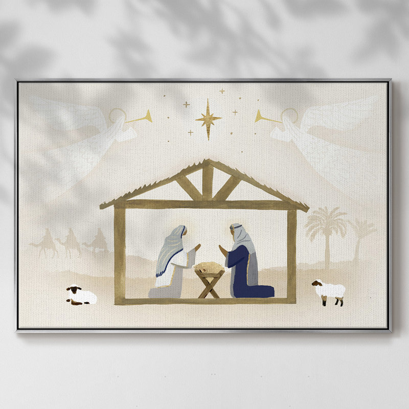 Away In A Manger Collection A, H 25 po x l 37 po x P 2 po, Argent