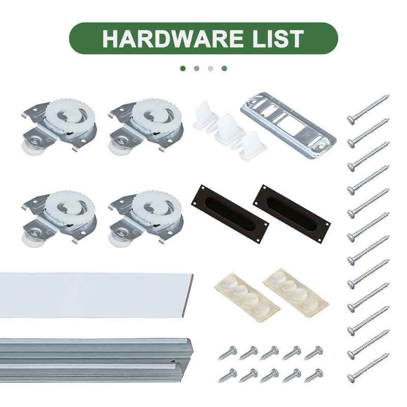 Manufactured Wood Paneled with Installation Hardware Kit Sliding Closet Doors
