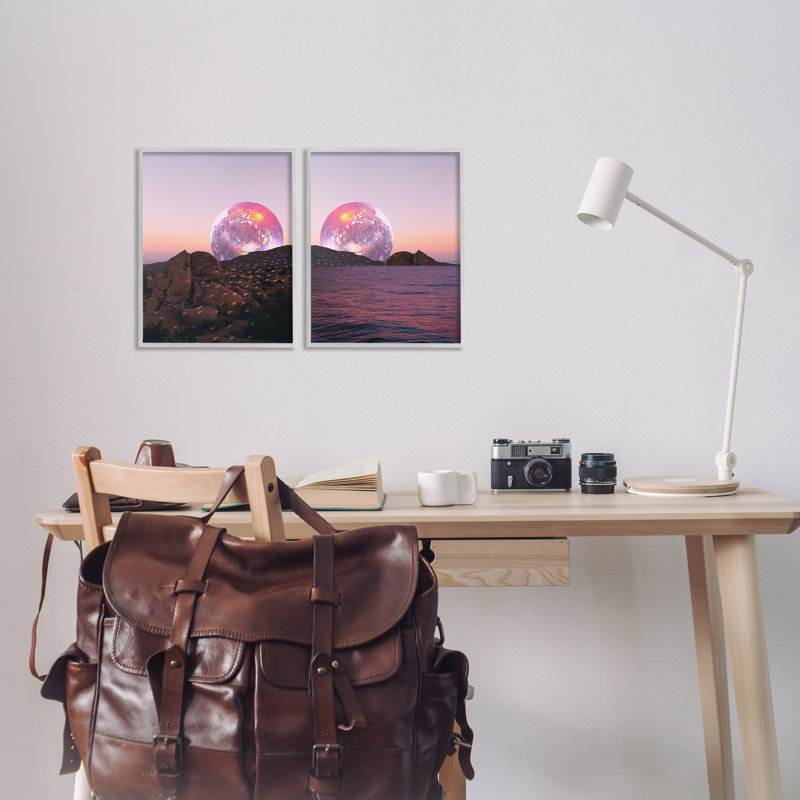 "Cadre photo surréel paysage disco" par Lil 'Rue 2 - Pièces sur toile, H 14 po x l 11 po, Estampe numérique Farmhouse