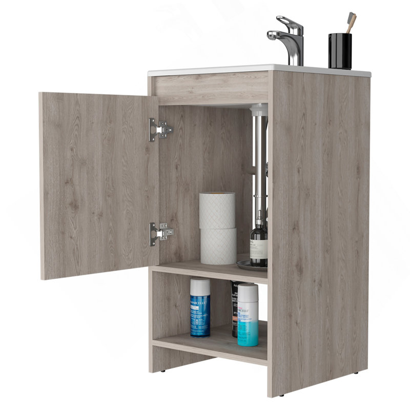 Meuble-lavabo pour salle de bain, gris clair, Gris clair