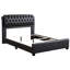 Grand lit moderne noir - H 48 po x l 63 po x P 88 po, cadre, rembourré de mousse, rehausse le style de la chambre à coucher, assemblage requis