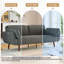 Flared Arm Convertible Corduroy Sleeper Sofa-1903553157