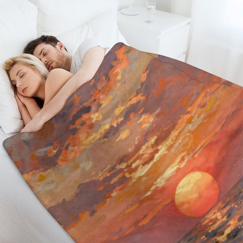 Jeté en flanelle Sunset Ocean, 40 po x 50 po