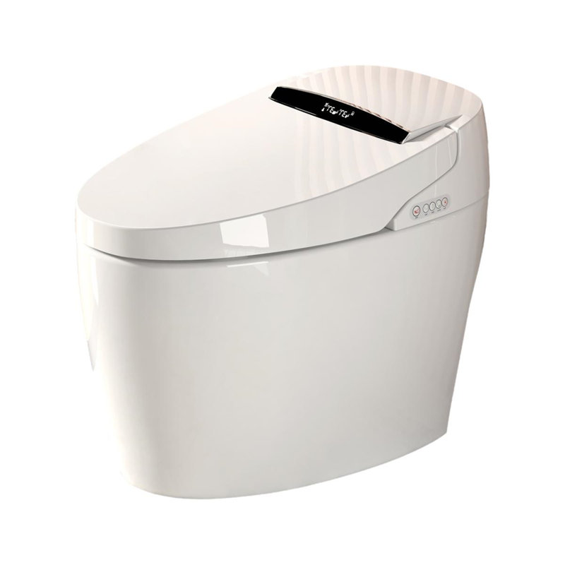 Smart Toilet W/heated Bidet Seat, Auto Open/close Lid, Siphonic Jet Flushing & Built-in Battery, Warm Water/dryer, Hands-free Op W/remote/foot Sensor, Self-cleaning Bidet For Home Bathroom
