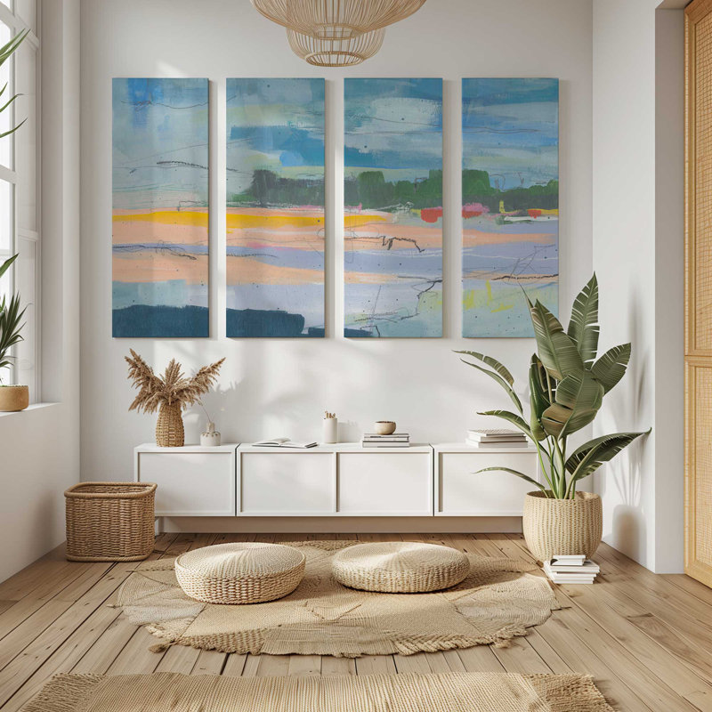 La première lueur du crépuscule | Impression sur toile 4 panneaux, H 40 po x l 60 po