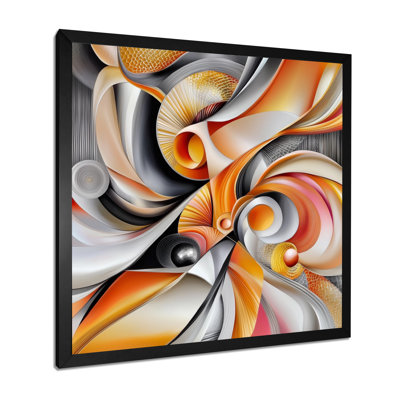 Geometric Orange Fragment Vector I - Abstract Geometric Wall Art Print