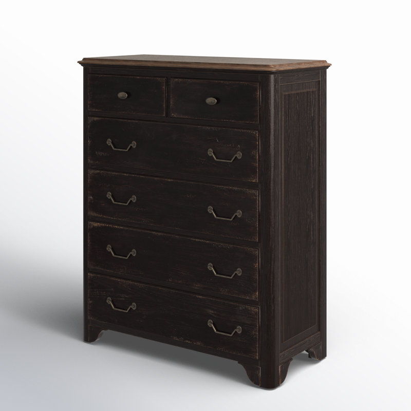 Americana Six-Drawer Chest, Black