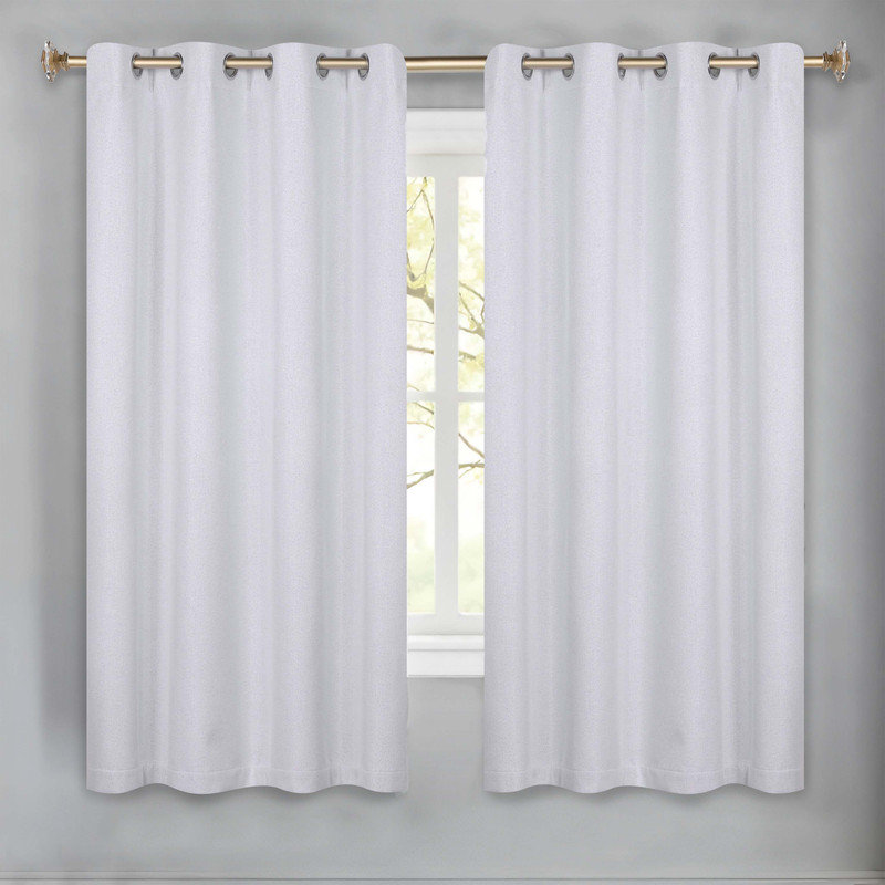 100% Blackout Machine Washable Curtain Panels, Set of 2, 52" W x 63" L, Platinum