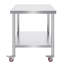 Étagère réglable en acier inoxydable 30 po x 36 po x 34 po à 3 niveaux avec 4 roulettes