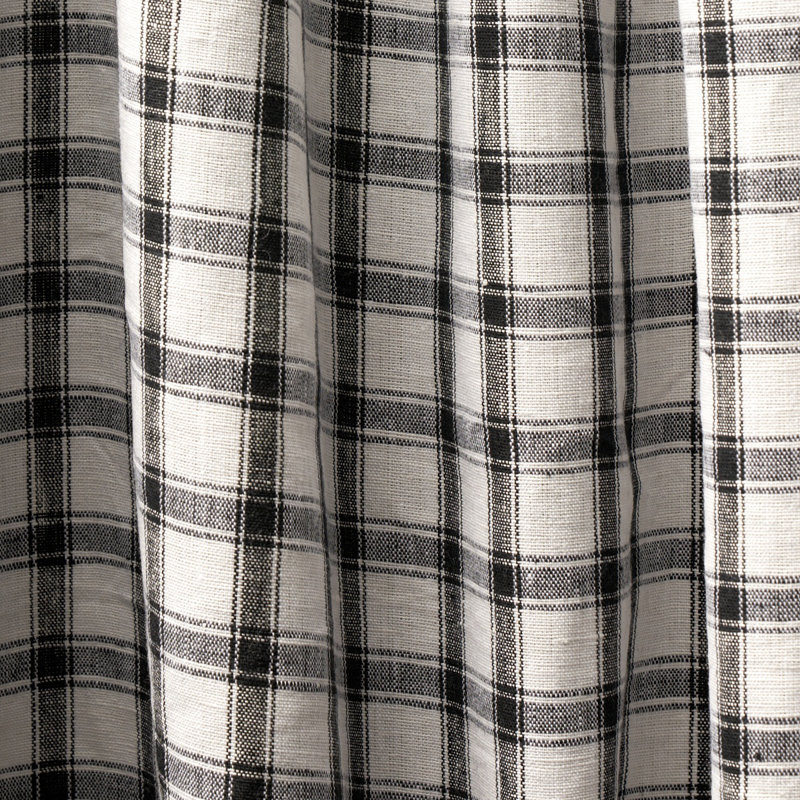 Crawford Linen Check Fabric, Basalt