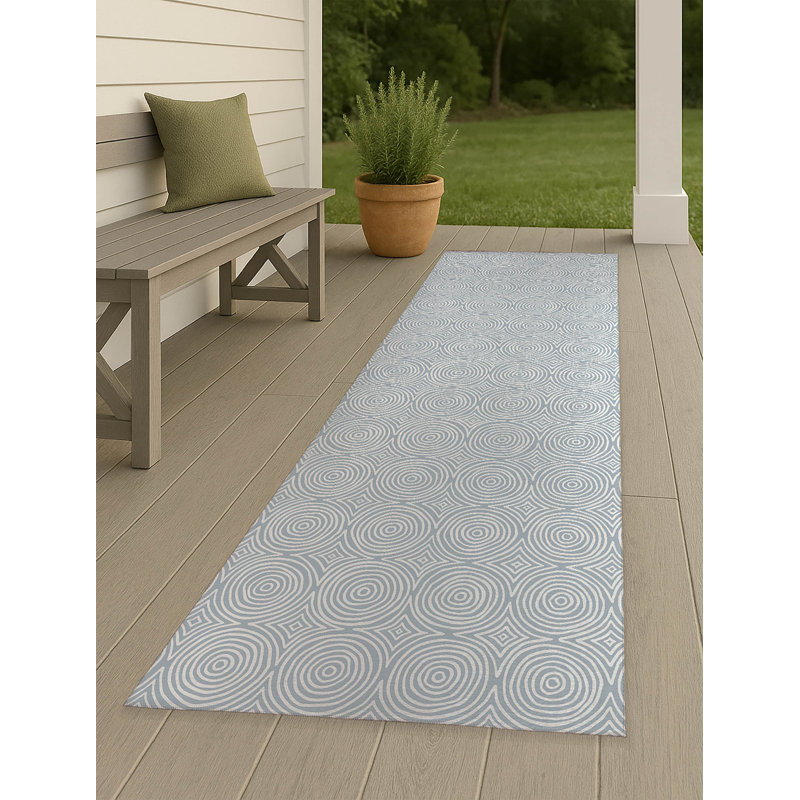 Tapis d'extérieur antidérapant Rolling Circles, Tapis de couloir 2 pi 6 po x 8 pi