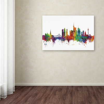 Frankfurt Germany Skyline II by Michael Tompsett - Graphic Art on Canvas