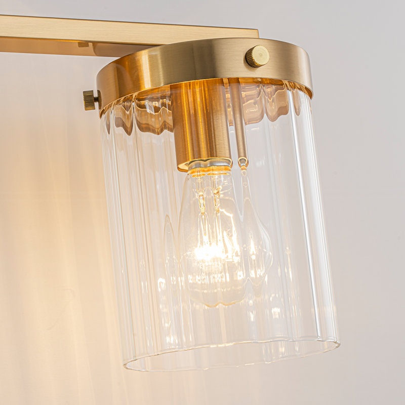 Éclairage de meuble-lavabo à intensité variable avec abat-jour en verre nervuré