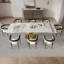 Ensemble de table de salle à manger avec plateau en pierre frittée extensible de 94,5 po et fauteuil rembourré 8 pièces-912546549-912546550