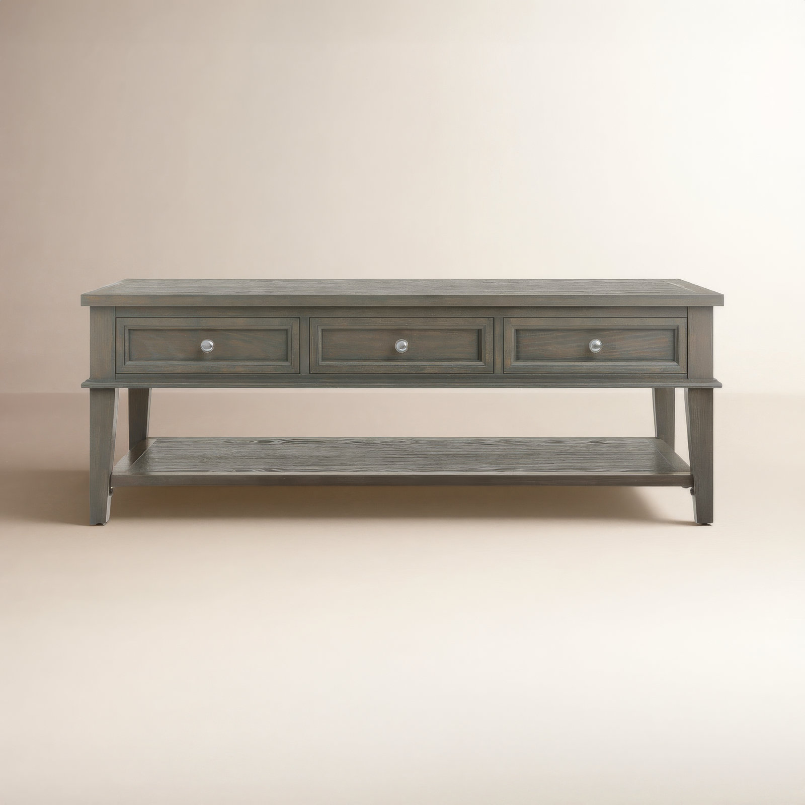 Single Coffee Table with Storage, Ash Gray