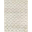 Anni Hand Knotted Block Print Area Rug in Beige-1834341164