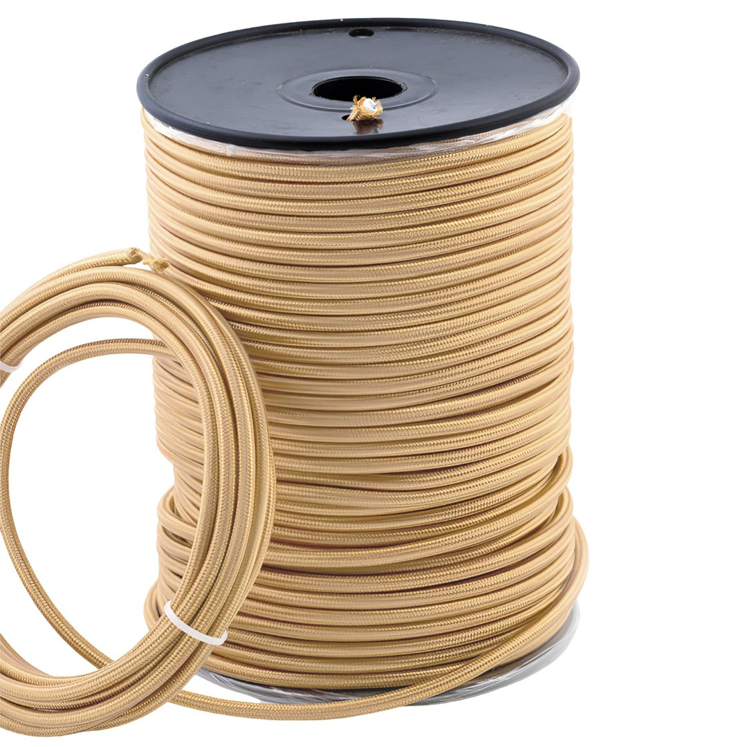5m 2 Core Round Fabric Electrical Cable Braided Flex Cord for Lightning Lamp and DIY Projects