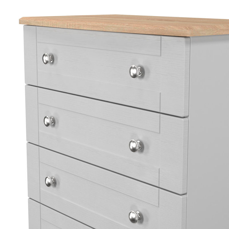 77 cm W Chest of 5 Drawers, Grey