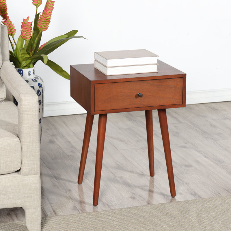 Table d'appoint avec tiroir Myleisha Collection, Noir