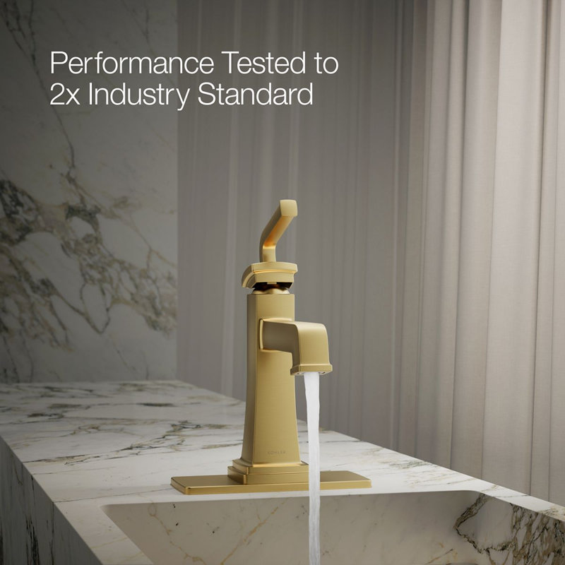 Riff Single-Handle Bathroom Sink Faucet, Vibrant Brushed Moderne Brass, 0.5 GPM