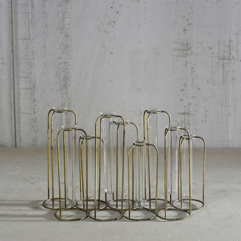 Ensemble de 9 vases de table en acier inoxydable pour l'intérieur et l'extérieur Lailah