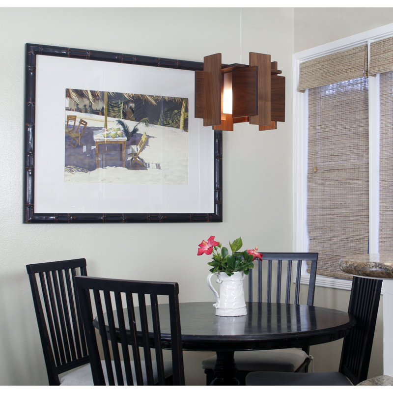 Abeo L 1 - Light LED Pendant, Dark Stained Walnut, Low Profile, 2700K (warm)