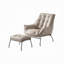 Ensemble de fauteuil et repose-pieds 2 pièces Quiza, cuir fleur-107417379