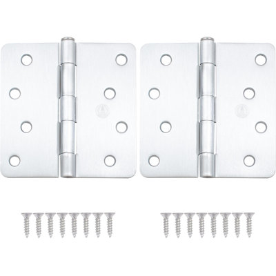 Charnières de porte de 4 po, coin de rayon de 1/4 po